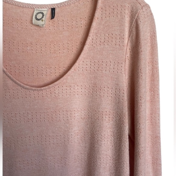 Anthropologie Akemi + Kin Sylvie Pointelle Tunic Top  Roll Tab Sleeve - Picture 6 of 9